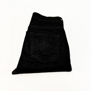 Everlane High Rise Kick Crop Black Denim Jeans Raw Edge Hem Size 26